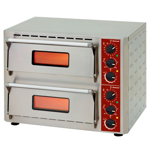 Electric pizza oven, 2 chambers (3+3 kW) 430x430xh100 mm