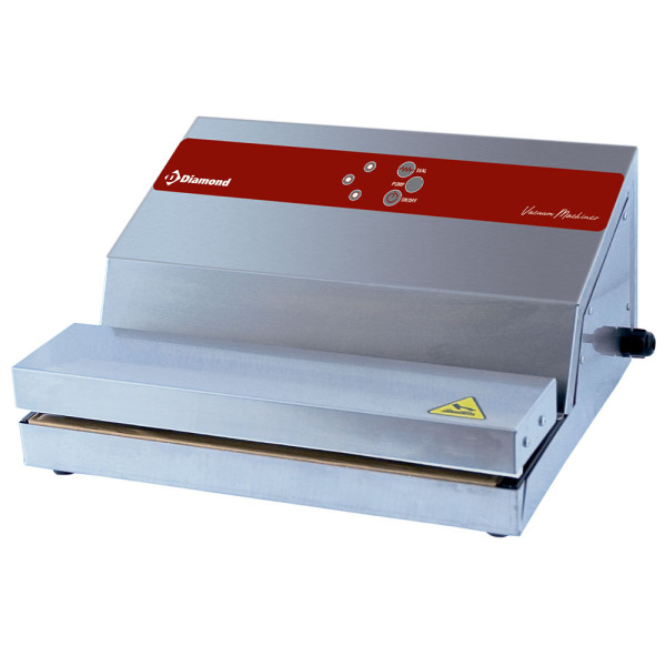 Stainless steel vacuum packing machine, 16 l/min pump, 330 mm weld seam