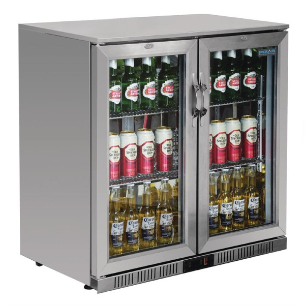 Polar G Series stainless steel 208L two-door pivoting back bar