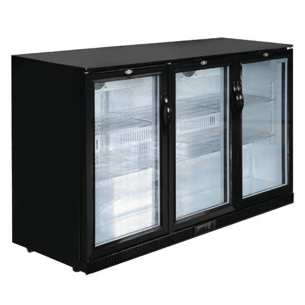 Arrière-bar trois portes pivotantes Polar Série G noir 320L