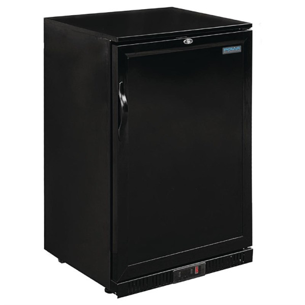 Polar G Series 900mm 138L black single-door full back bar