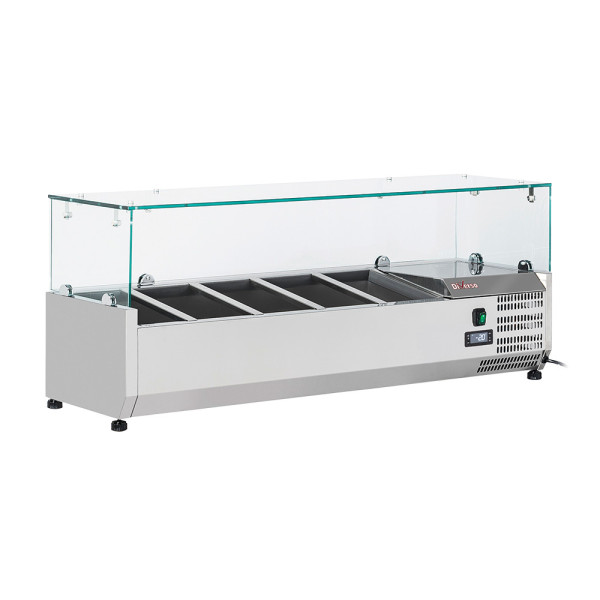 Frigo saladette pizza, avec vitre, 1200 mm