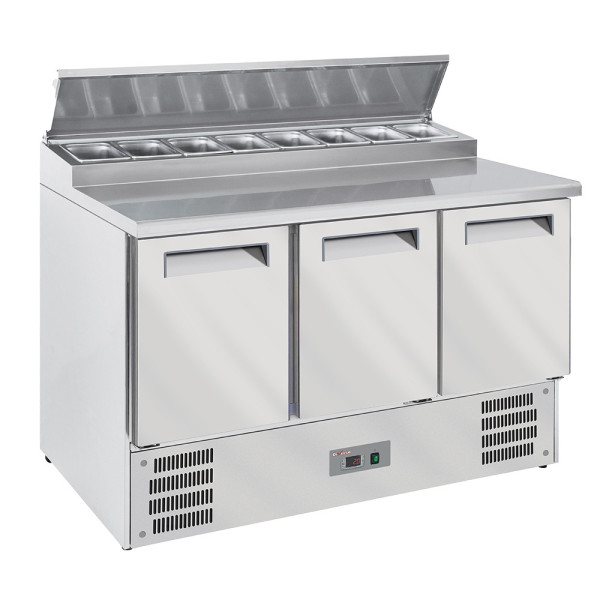 Table frigo avec saladette, compact, 3 portes