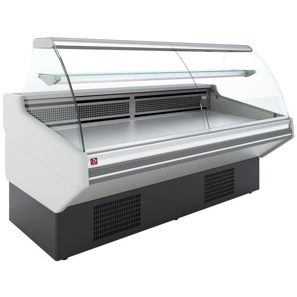 Refrigerated static display counter 1300 mm with reserve curved glass white Diamond CMN13-S3