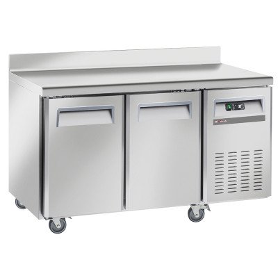 Freezer table 2-door GN 1/1 with splashback on wheels Diverso WR-GTB2-2BD