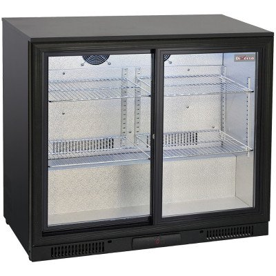 DIVERSO ventilated bottle display fridge 2 sliding doors 900mm | Frigo Horeca