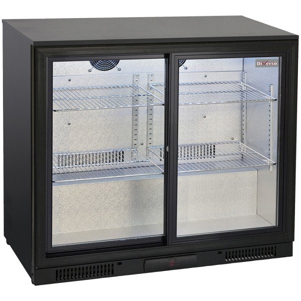 Ventilated bottle display fridge 2 sliding glass doors 900 mm Diverso WR-TAS2-E3