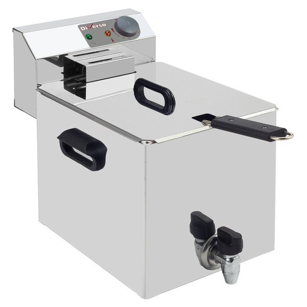 Friteuse électrique de table 8 L 1 cuve avec robinet de vidange Diverso WR-EF08-S8