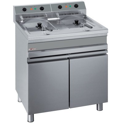 Electric cabinet fryer 2× 14 L 2 tanks with drain valve Diverso WR-EF28-E2