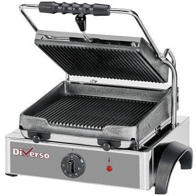 Simple electric panini grill grooved plates heating Diverso WR-GR42-33
