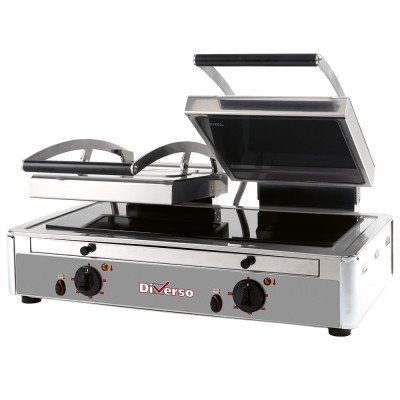 Double electric panini grill flat plates ceramic glass Diverso WR-LGVE-62