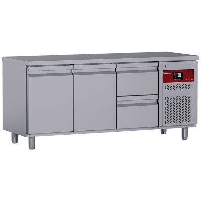 Table réfrigérée 405 L 2 portes + 2 tiroirs CA1/2 ventilée DIAMOND | Frigo Horeca
