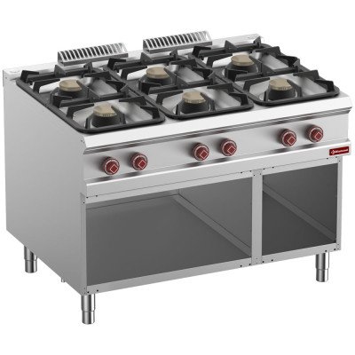 Fourneau gaz 6 feux vifs sur four GN 2/1 DIAMOND G9/6BA12-N | Frigo Horeca