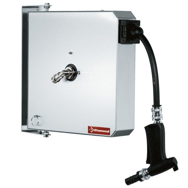 Wall-mounted cleaning station auto-rewind 6 m no-drip stainless Diamond MID-6/R2