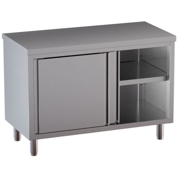 Table armoire neutre inox 1800×700 mm portes coulissantes Diamond TA187-SA5