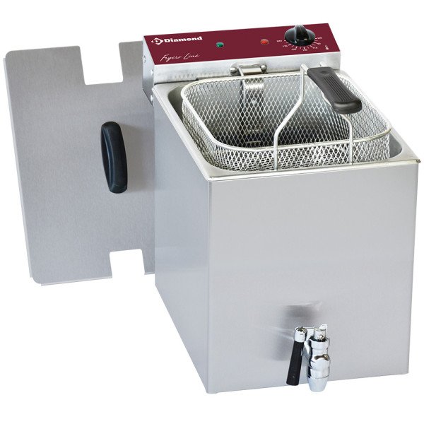 Electric counter fryer 8 L 1 tank with drain tap Diamond F8E/D1