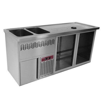 Refrigerated bar counter 2 doors DIAMOND KBR/22G | Frigo Horeca