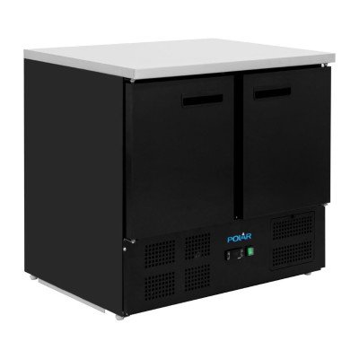 Refrigerated counter positive 2 doors black Series G 257 L PG022 Polar