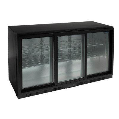Back bar 3 glass doors sliding Series G black 320L GL013 Polar