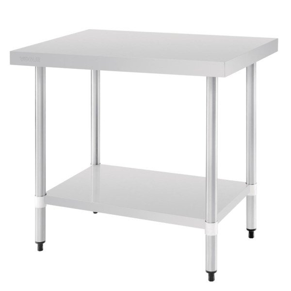 Table de préparation sans rebord en acier inoxydable 900 x 600mm Vogue T375