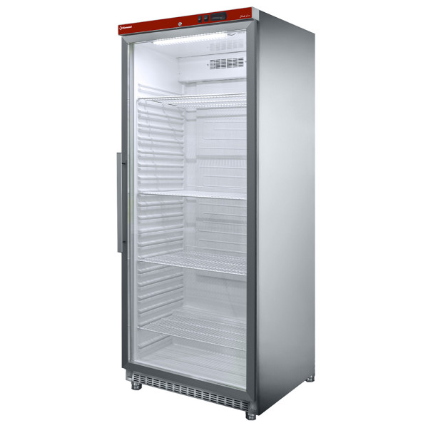 Drinks fridge, glass door, ventilated, 600 litres, stainless steel PV600X/G-R6