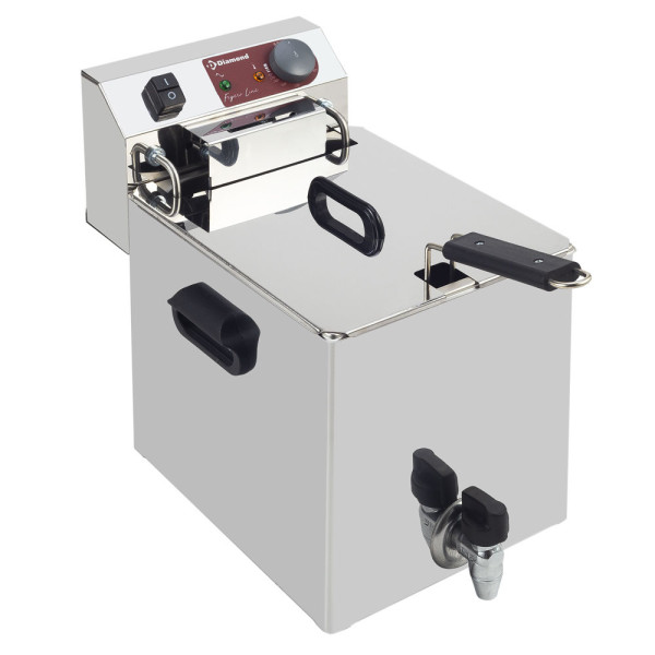 10-litre electric table-top fryer + drain tap