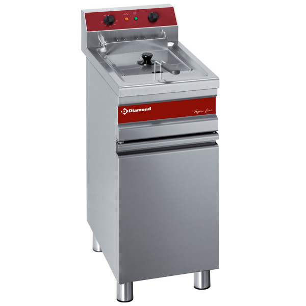 Electric deep fryer 1 bowl 14 litres on cabinet